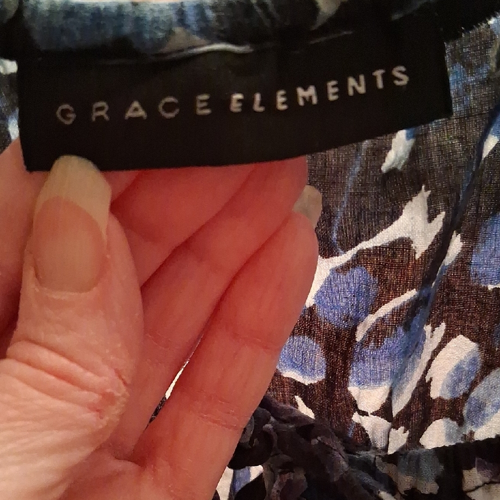 Grace Elements Black And Blue Patterned Midi Dress - image 2